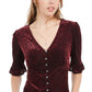 American Rag Juniors' Burnout Velvet Top Black Size Medium