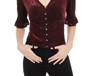 American Rag Juniors' Burnout Velvet Top Black Size Medium