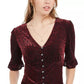 American Rag Juniors'' Burnout Velvet Top Red Size Medium
