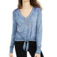 American Rag Juniors' Textured Tie-Waist Top Dark Blue Size Medium