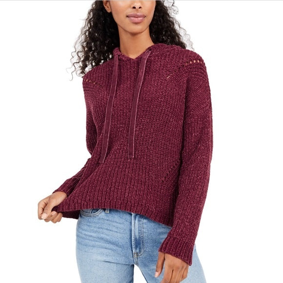 American Rag Junior's Chenille Hoodie Red Size Medium