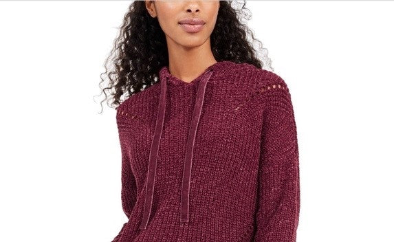 American Rag Junior's Chenille Hoodie Red Size Medium