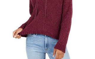 American Rag Junior's Chenille Hoodie Red Size Medium