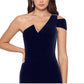Betsy & Adam Women's Velvet One Shoulder Gown Navy Size 4