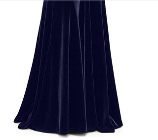 Betsy & Adam Women's Velvet One Shoulder Gown Navy Size 4