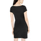 Planet Gold Juniors' Gathered Bodycon Dress Black Size Medium