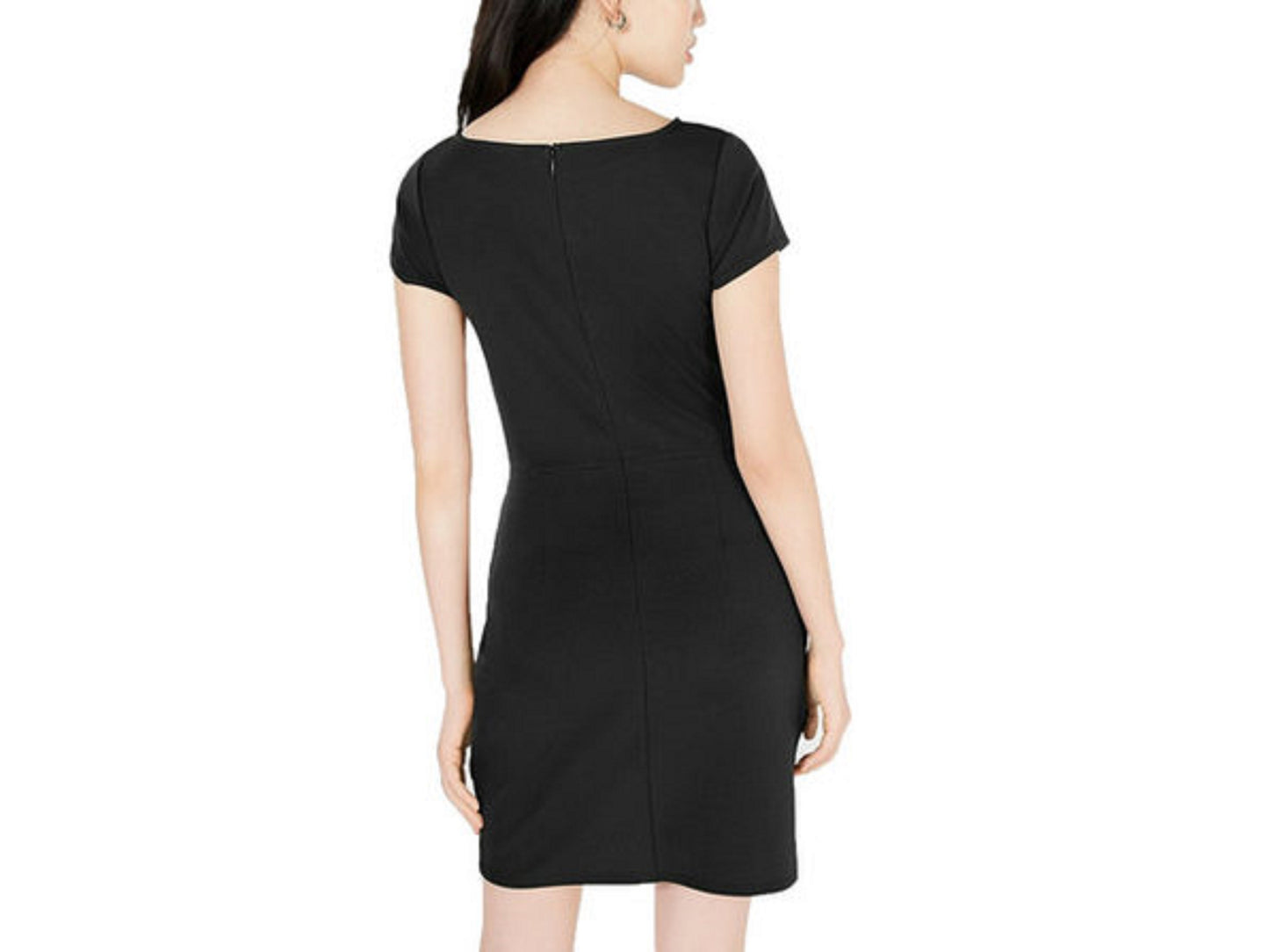 Planet Gold Juniors' Gathered Bodycon Dress Black Size Medium