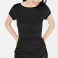 Planet Gold Juniors' Gathered Bodycon Dress Black Size Medium