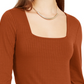 Planet Gold Juniors' Square-Neck Top Brown Size Small