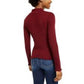 Derek Heart Juniors' Mock-Neck Lettuce-Trim Top Red Size Medium