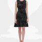 Tommy Hilfiger Women's Velvet-Flocked Shadow Floral Scuba Dress Black Size 12