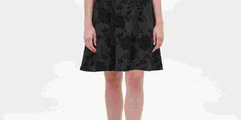Tommy Hilfiger Women's Velvet-Flocked Shadow Floral Scuba Dress Black Size 12