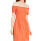 Planet Gold Junior's Off Shoulder Dress Orange Size X-Large