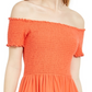 Planet Gold Junior's Off Shoulder Dress Orange Size X-Large