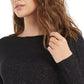 Planet Gold Juniors' Twist-Front Sparkly Ribbed Top Black Size Small