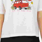 Hurley Junior's Cotton Van Vibes Graphic T-Shirt White Size Medium