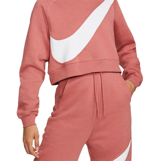 Nike Women's Sportswear Logo Fleece Sweatshirt Orange Size Medium