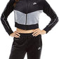 Nike Women's Sportswear Velour Colorblocked Jacket Charcoal Size Small