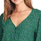 Sanctuary Women's Noelle Smocked Cuff Blouse Green Size Small