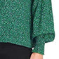 Sanctuary Women's Noelle Smocked Cuff Blouse Green Size Small