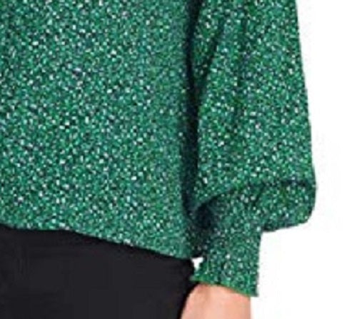 Sanctuary Women's Noelle Smocked Cuff Blouse Green Size Small