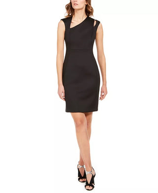 Calvin Klein Women's Asymmetrical Sheath Dress Black Size 6