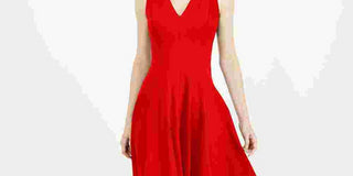 Calvin Klein Women's Fit & Flare Midi Dress Red Size 4
