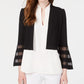 Calvin Klein Women's Illusion Trim Shrug Cardigan Black Size Small