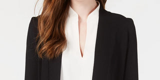 Calvin Klein Women's Illusion Trim Shrug Cardigan Black Size Small