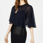 Calvin Klein Women's Beaded Chiffon Cape Navy Size Large