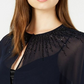 Calvin Klein Women's Beaded Chiffon Cape Navy Size Large
