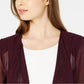 Calvin Klein Women's Illusion Sleeve Rhinestone Accented Shrug Purple Size Large