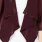 Calvin Klein Women's Illusion Sleeve Rhinestone Accented Shrug Purple Size Large