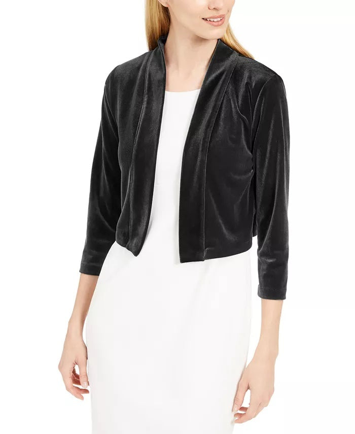 Calvin Klein Women's Long Sleeve Open Cardigan Formal Jacket Black Size Large