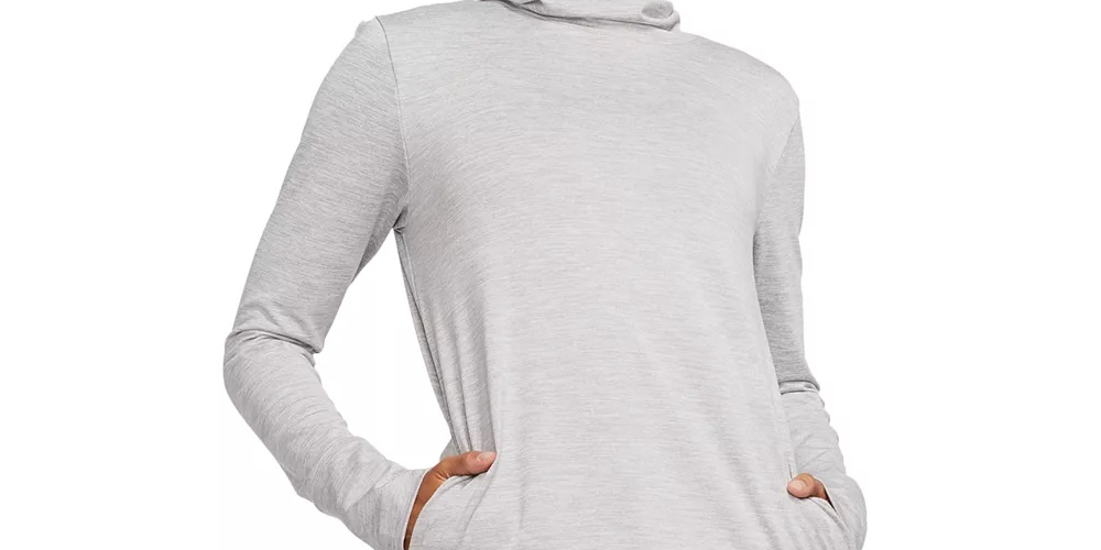 Nike Women's Yoga Funnel Neck Dri Fit Top Grey Size Medium
