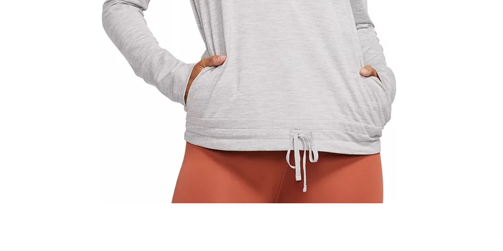Nike Women's Yoga Funnel Neck Dri Fit Top Grey Size Medium