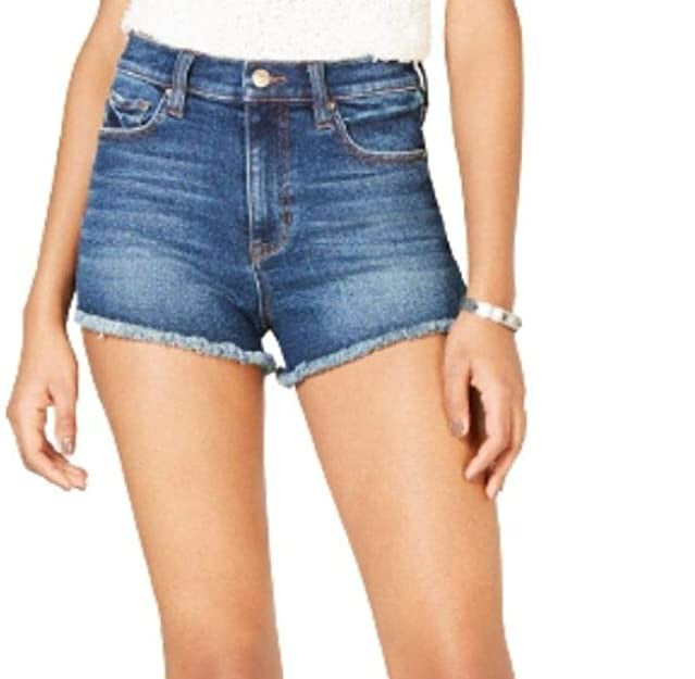 Celebrity Pink Juniors' High-Rise Mom Denim Shorts Blue Size 9