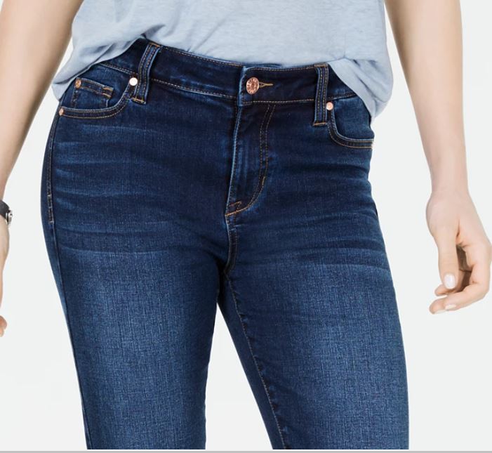 Celebrity Pink Junior's Ripped Cropped Skinny Jeans Blue Size 7