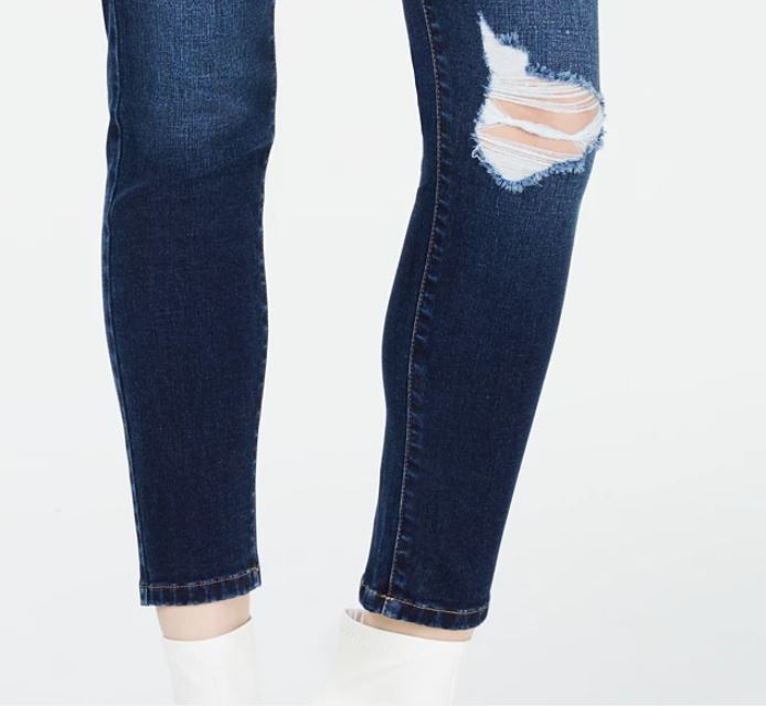 Celebrity Pink Junior's Ripped Cropped Skinny Jeans Blue Size 7