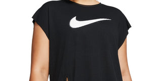 Nike Women's Plus Size Dry Side Tie Training Top Charcoal Size 2X