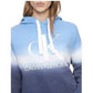 Calvin Klein Women's Cropped Tie-Dye Graphic Hoodie Blue Size X-Large