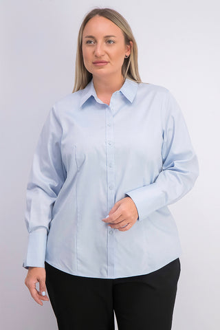 Calvin Klein Women's Plus Size Cotton Collared Shirt Blue Size 16W