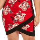 Almost Famous Women's Floral Cap Sleeve V Neck Short Sheath Dress Red Size 2X