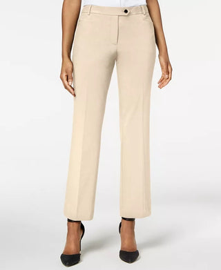 Calvin Klein Women's Straight-Leg Pants Dark Beige Size 16
