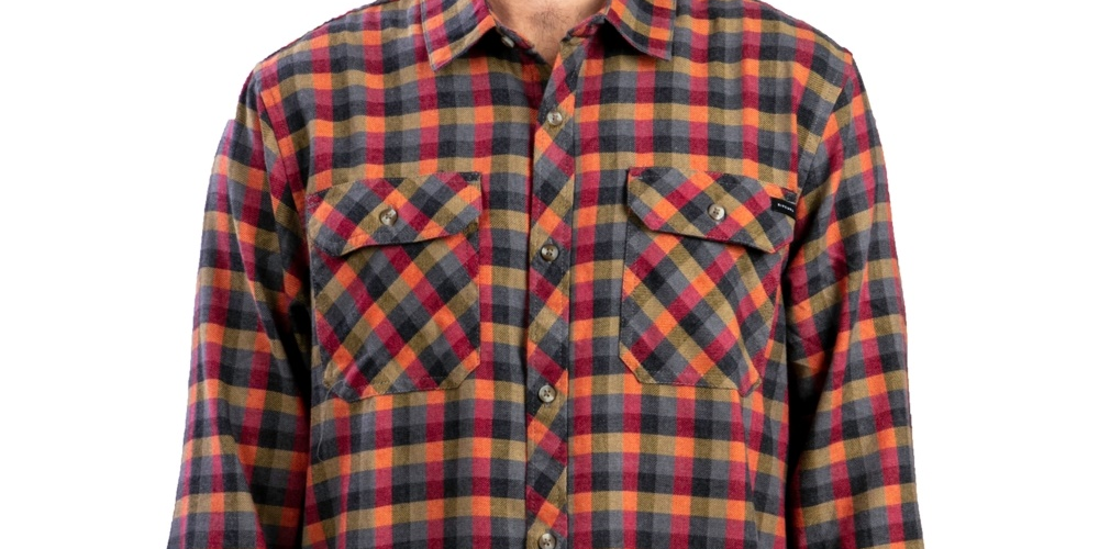 Rip Curl Men's Flannel Button Up Casual Shirt Charcoal Size Medium