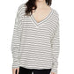 Sanctuary Women's Eryka Ribbed Striped Long-Sleeved T-Shirt Black Size X-Large