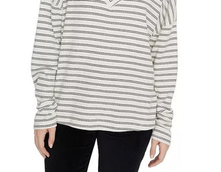 Sanctuary Women's Eryka Ribbed Striped Long-Sleeved T-Shirt Black Size X-Large