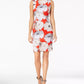 Calvin Klein Women's Floral Scuba Sheath Dress Red Size 6 Petite