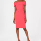 Calvin Klein Women's Petite Off-The-Shoulder Sheath Dress Red Size 12P