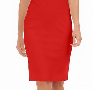 Calvin Klein Women's Off The Shoulder Sheath Dress  Red Size 4 Petite